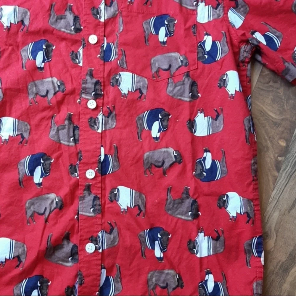5/$25 Buffalo Button Down Camp Shirt Short Sleeve Casual Old Navy Boho Baby Boy